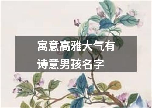 寓意高雅大气有诗意男孩名字