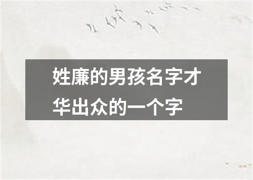 姓廉的男孩名字才华出众的一个字