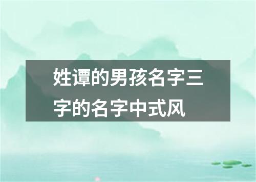 姓谭的男孩名字三字的名字中式风