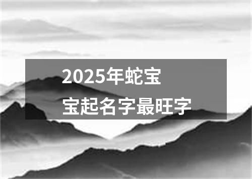 2025年蛇宝宝起名字最旺字
