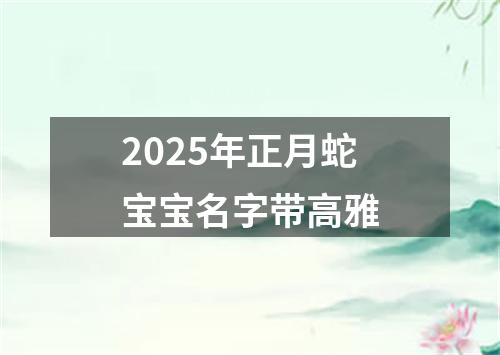 2025年正月蛇宝宝名字带高雅