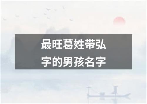 最旺葛姓带弘字的男孩名字