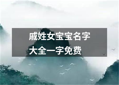 戚姓女宝宝名字大全一字免费