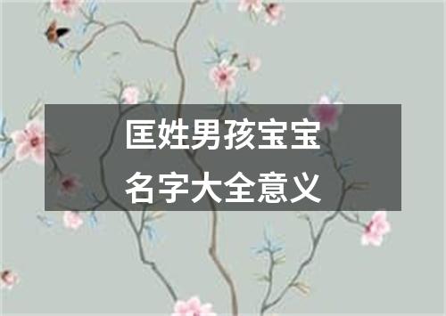 匡姓男孩宝宝名字大全意义