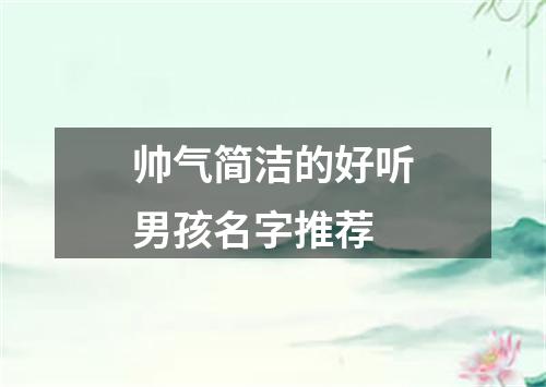 帅气简洁的好听男孩名字推荐