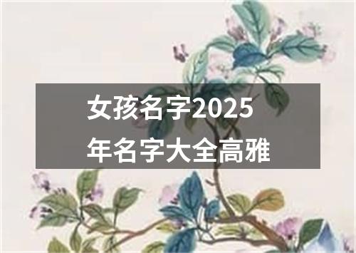 女孩名字2025年名字大全高雅