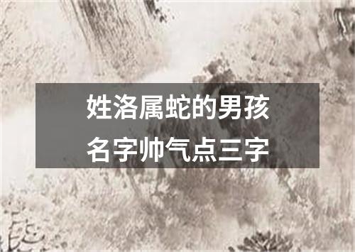 姓洛属蛇的男孩名字帅气点三字