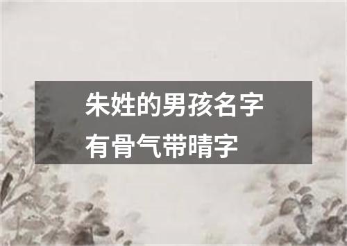 朱姓的男孩名字有骨气带晴字