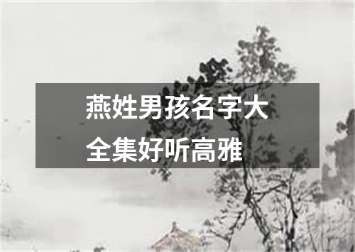 燕姓男孩名字大全集好听高雅