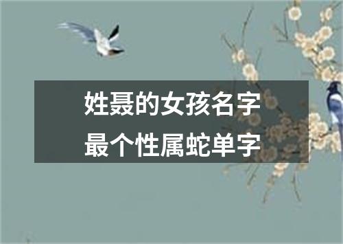 姓聂的女孩名字最个性属蛇单字