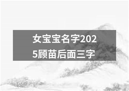 女宝宝名字2025顾苗后面三字