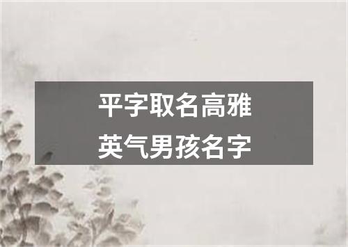 平字取名高雅英气男孩名字