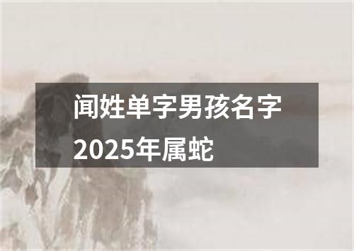 闻姓单字男孩名字2025年属蛇