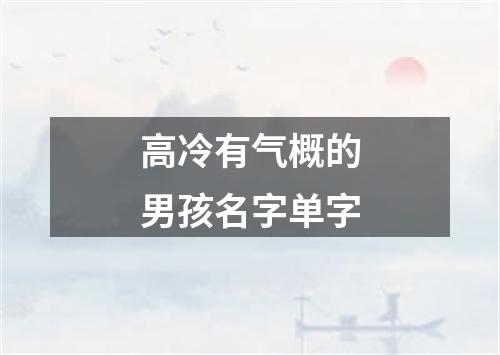 高冷有气概的男孩名字单字