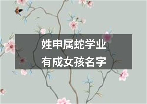 姓申属蛇学业有成女孩名字