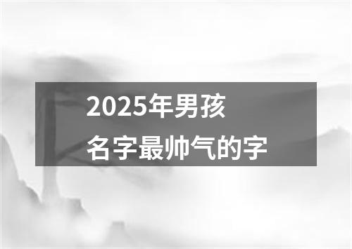 2025年男孩名字最帅气的字