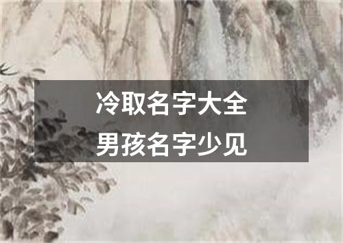 冷取名字大全男孩名字少见