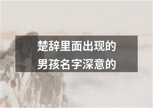 楚辞里面出现的男孩名字深意的