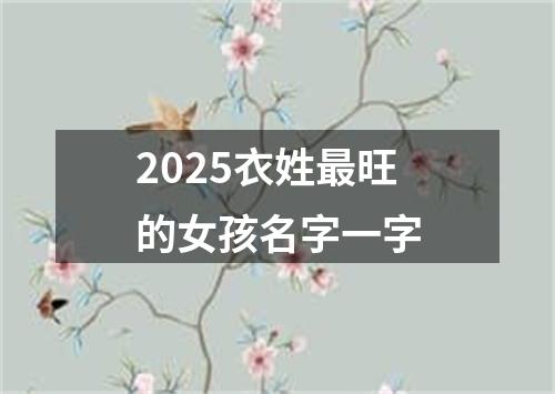 2025衣姓最旺的女孩名字一字