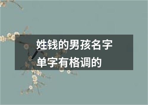 姓钱的男孩名字单字有格调的