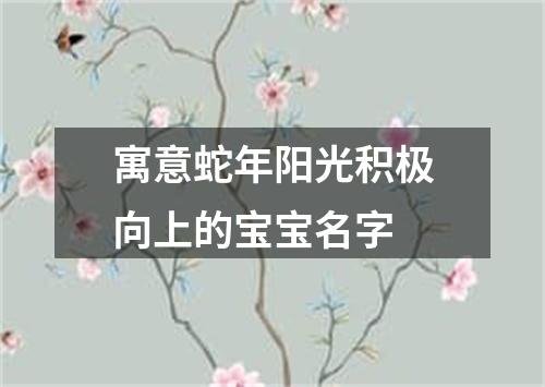 寓意蛇年阳光积极向上的宝宝名字