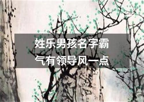 姓乐男孩名字霸气有领导风一点