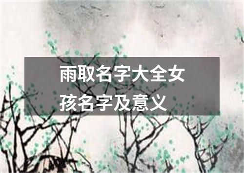 雨取名字大全女孩名字及意义
