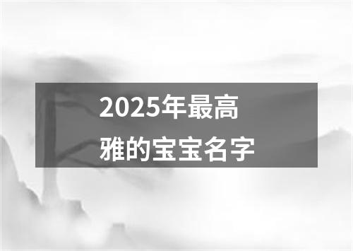 2025年最高雅的宝宝名字