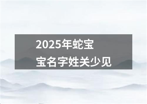 2025年蛇宝宝名字姓关少见