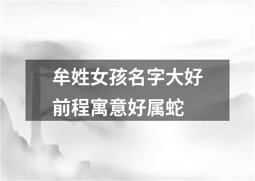 牟姓女孩名字大好前程寓意好属蛇
