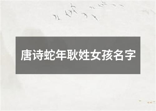 唐诗蛇年耿姓女孩名字
