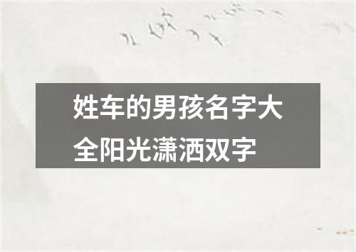 姓车的男孩名字大全阳光潇洒双字