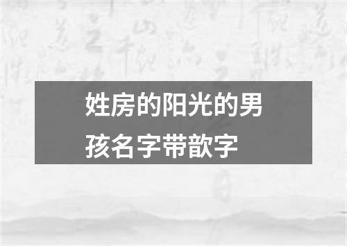 姓房的阳光的男孩名字带歆字