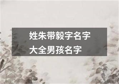 姓朱带毅字名字大全男孩名字