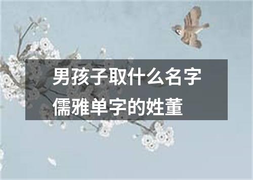 男孩子取什么名字儒雅单字的姓董