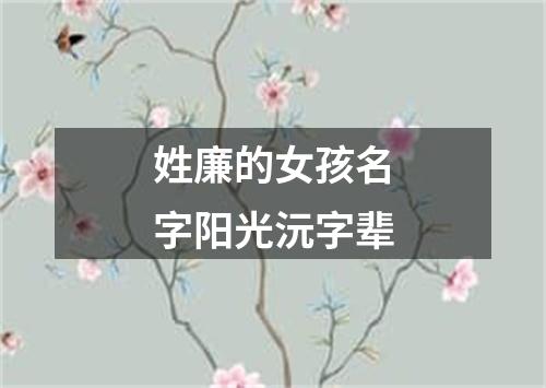 姓廉的女孩名字阳光沅字辈