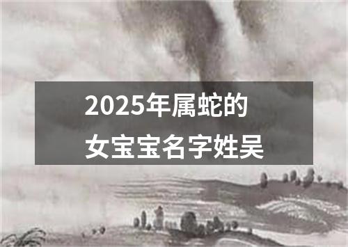 2025年属蛇的女宝宝名字姓吴