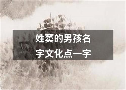 姓窦的男孩名字文化点一字