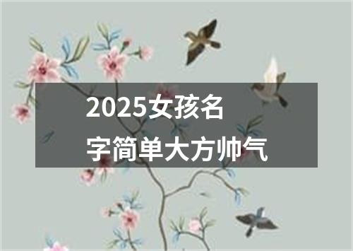 2025女孩名字简单大方帅气