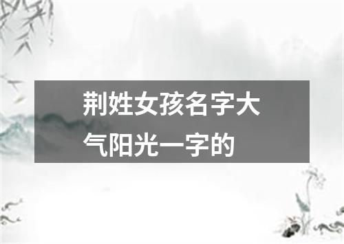 荆姓女孩名字大气阳光一字的