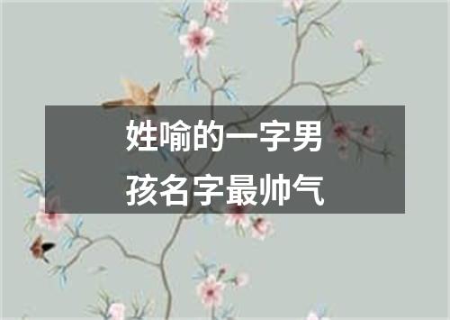 姓喻的一字男孩名字最帅气