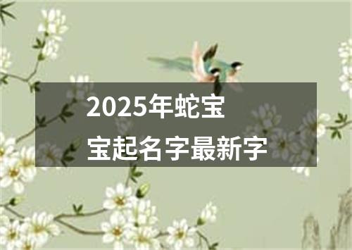 2025年蛇宝宝起名字最新字