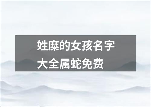 姓糜的女孩名字大全属蛇免费
