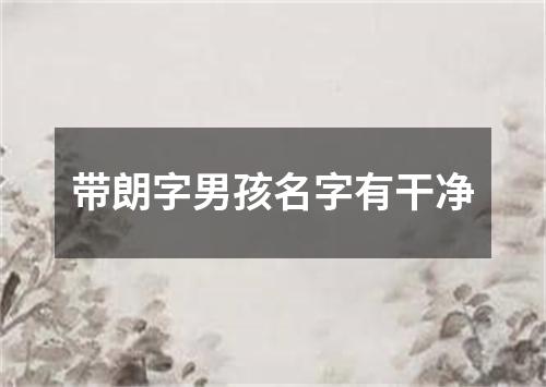 带朗字男孩名字有干净