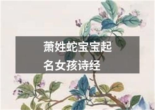 萧姓蛇宝宝起名女孩诗经