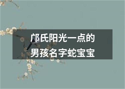 邝氏阳光一点的男孩名字蛇宝宝