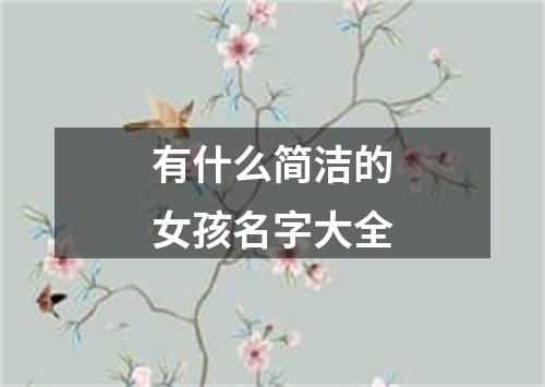 有什么简洁的女孩名字大全