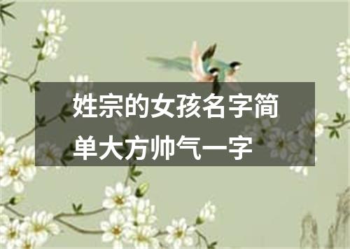 姓宗的女孩名字简单大方帅气一字