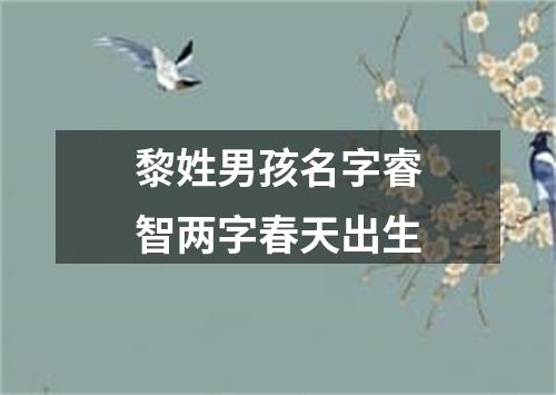 黎姓男孩名字睿智两字春天出生