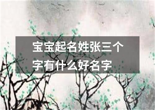 宝宝起名姓张三个字有什么好名字
